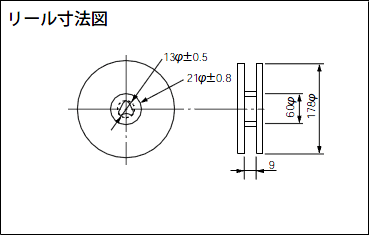 表面実装用コネクターHH-1シリーズ リール寸法図
