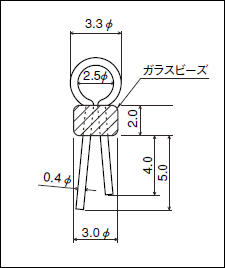 オシロプローブ用チェック端子 LC-2 寸法図