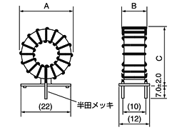 ACラインフィルタ SN-J寸法図